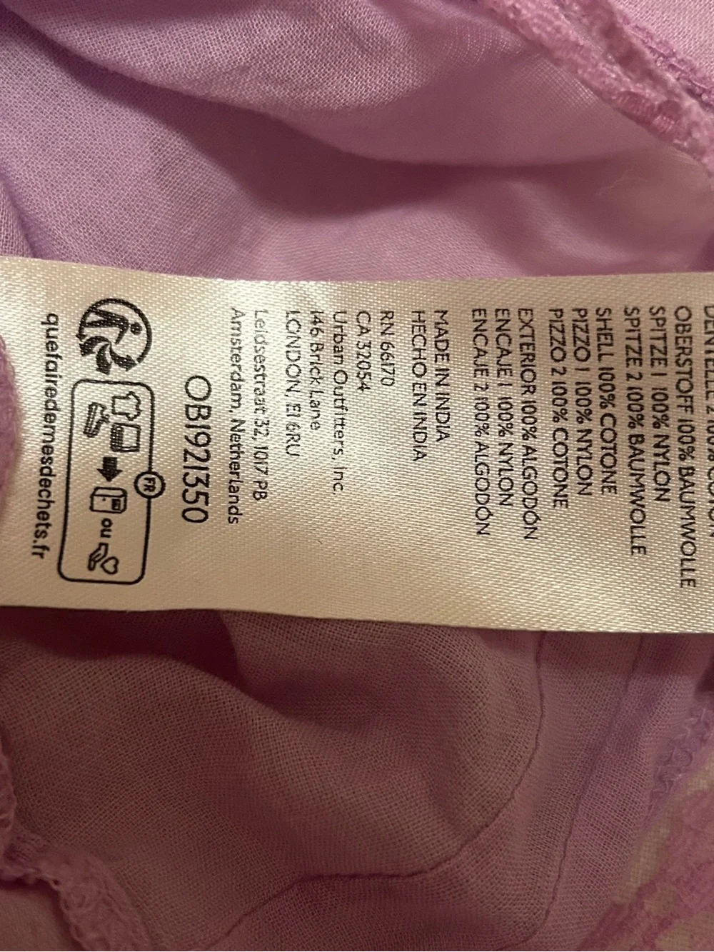 Free People Lavender Lace-Trim Button Front Chemise